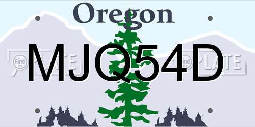 MJQ54D Oregon License Plate