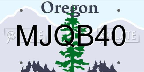 MJQB40 Oregon License Plate
