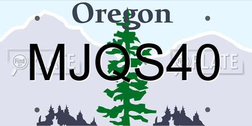 MJQS40 Oregon License Plate