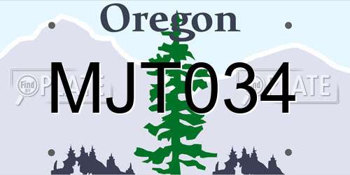 MJT034 Oregon License Plate