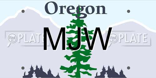 MJW Oregon License Plate