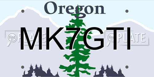 MK7GTI Oregon License Plate