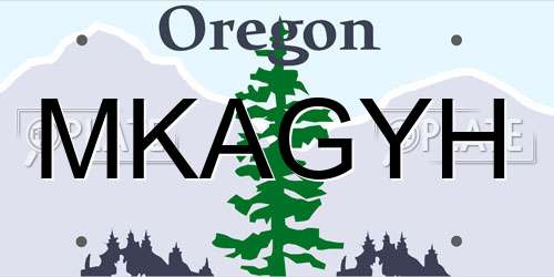 MKAGYH Oregon License Plate