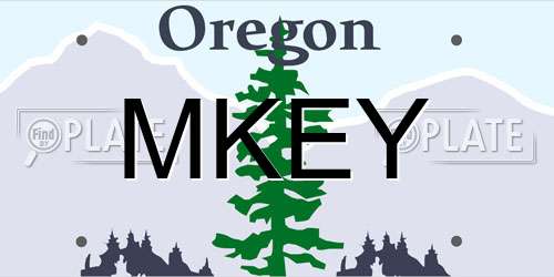 MKEY Oregon License Plate