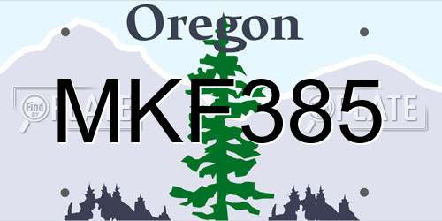MKF385 Oregon License Plate