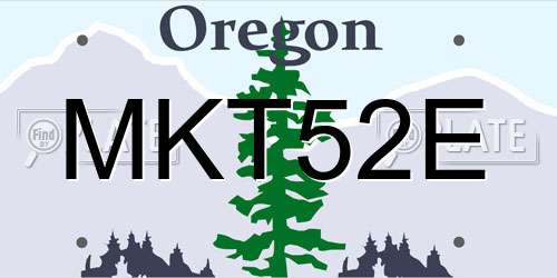 MKT52E Oregon License Plate