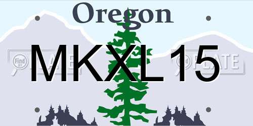 MKXL15 Oregon License Plate