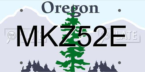 MKZ52E Oregon License Plate