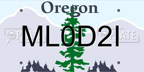 ML0D2I Oregon License Plate