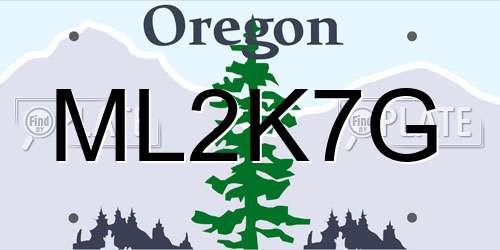 ML2K7G Oregon License Plate