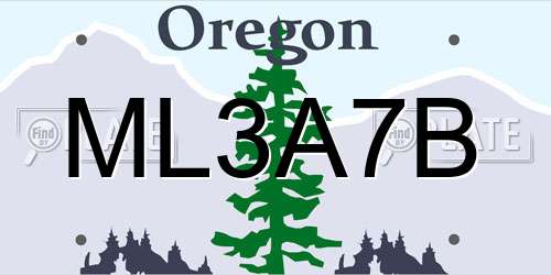 ML3A7B Oregon License Plate