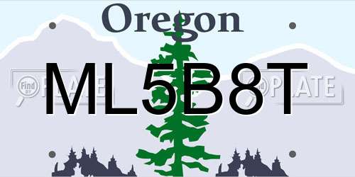 ML5B8T Oregon License Plate