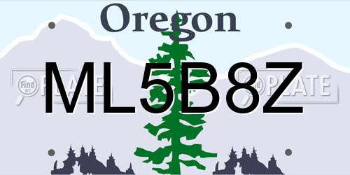 ML5B8Z Oregon License Plate