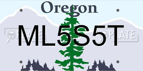 ML5S5T Oregon License Plate