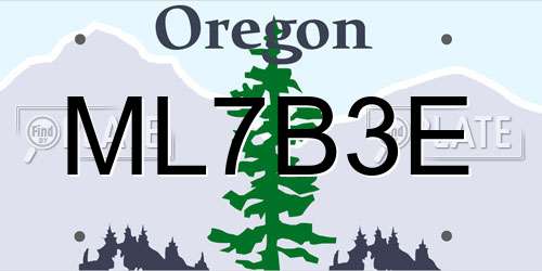 ML7B3E Oregon License Plate