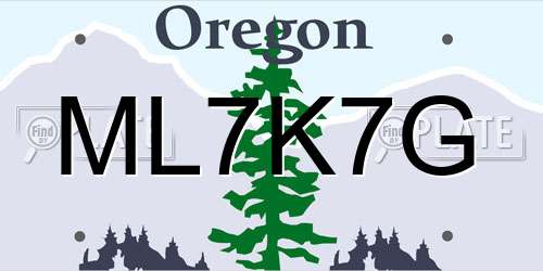 ML7K7G Oregon License Plate