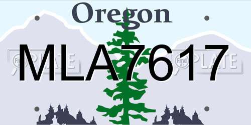 MLA7617 Oregon License Plate