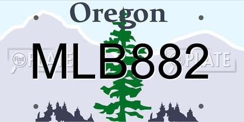MLB882 Oregon License Plate
