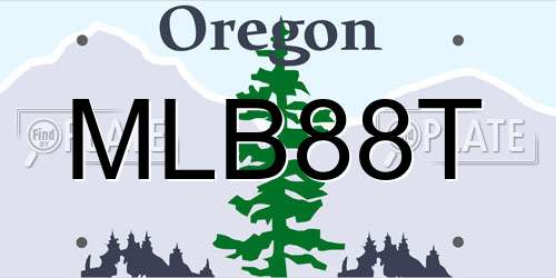 MLB88T Oregon License Plate