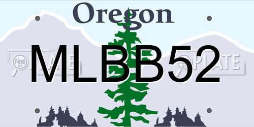 MLBB52 Oregon License Plate