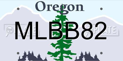 MLBB82 Oregon License Plate