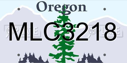 MLC3218 Oregon License Plate
