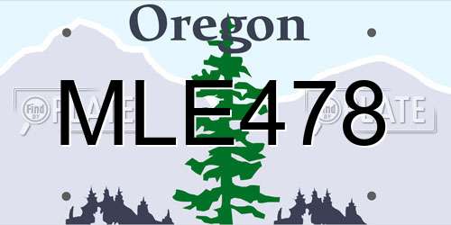 MLE478 Oregon License Plate