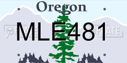 MLE481 Oregon License Plate