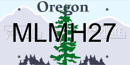 MLMH27 Oregon License Plate