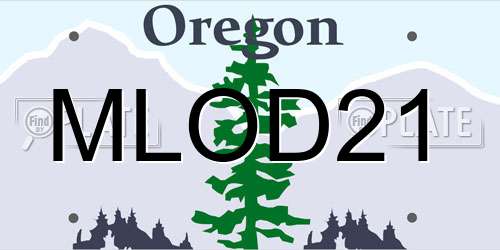 MLOD21 Oregon License Plate