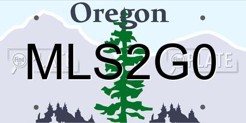 MLS2G0 Oregon License Plate