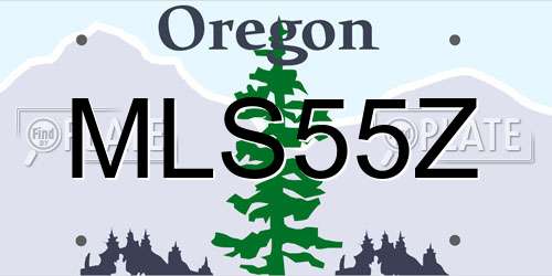 MLS55Z Oregon License Plate