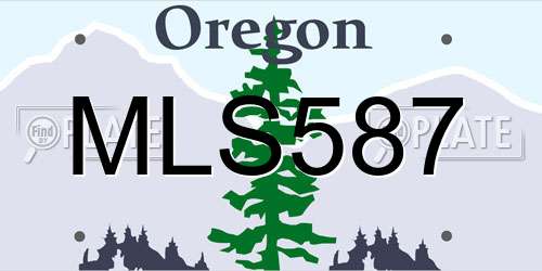 MLS587 Oregon License Plate