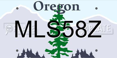 MLS58Z Oregon License Plate