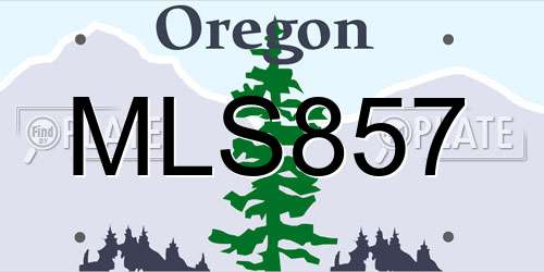 MLS857 Oregon License Plate
