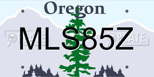 MLS85Z Oregon License Plate