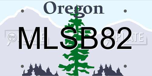 MLSB82 Oregon License Plate