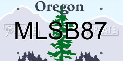 MLSB87 Oregon License Plate