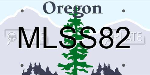 MLSS82 Oregon License Plate