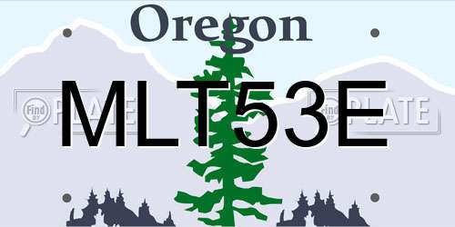MLT53E Oregon License Plate