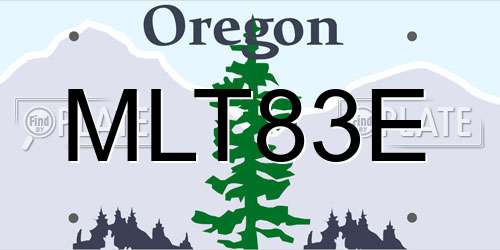 MLT83E Oregon License Plate