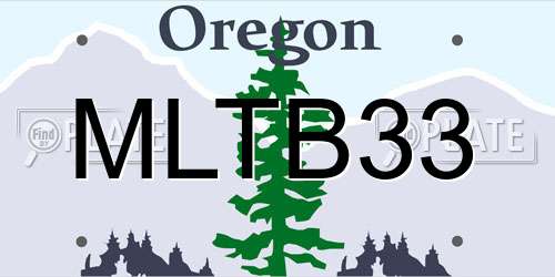 MLTB33 Oregon License Plate
