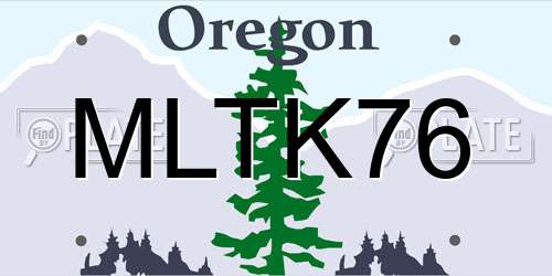 MLTK76 Oregon License Plate