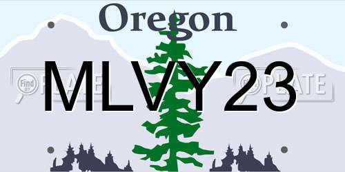 MLVY23 Oregon License Plate
