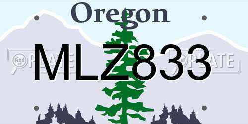 MLZ833 Oregon License Plate