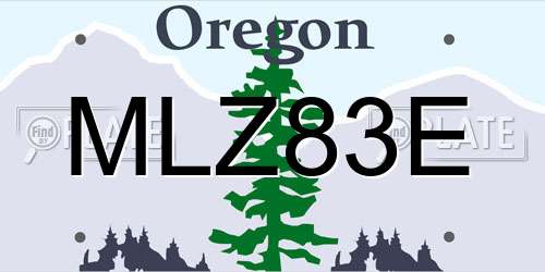 MLZ83E Oregon License Plate