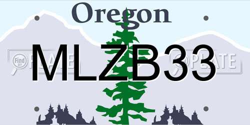 MLZB33 Oregon License Plate