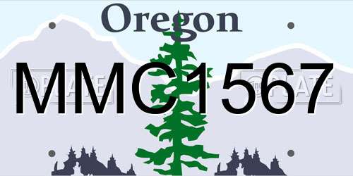 MMC1567 Oregon License Plate
