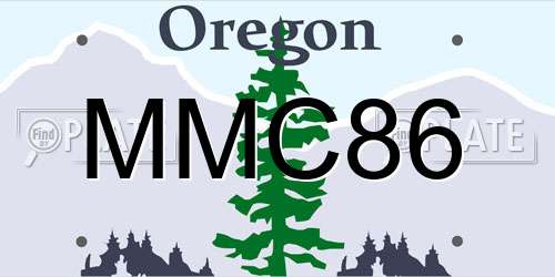 MMC86 Oregon License Plate