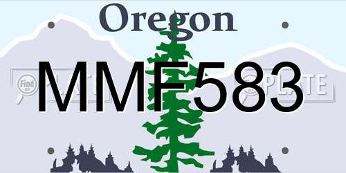 MMF583 Oregon License Plate